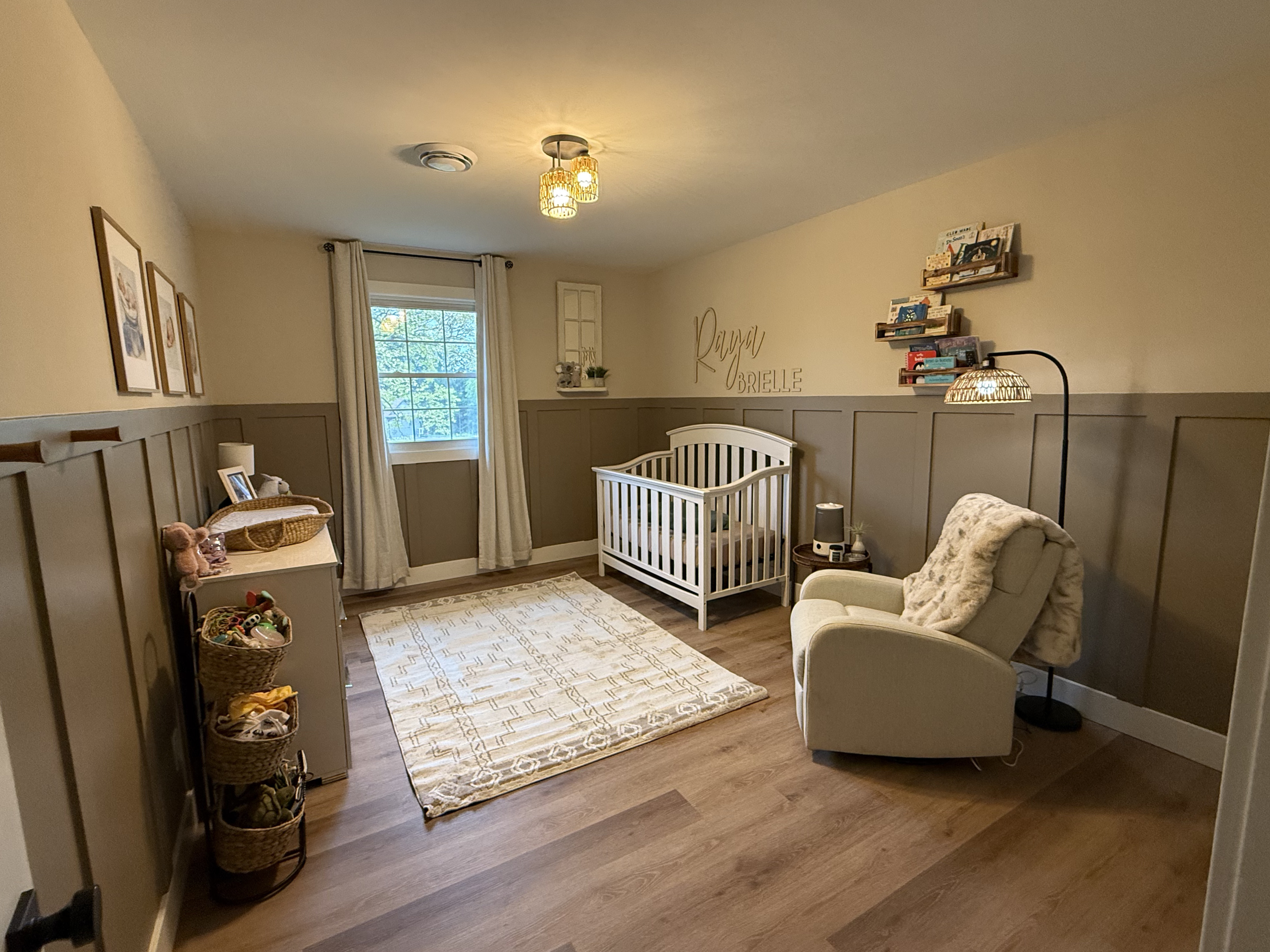 Nursery with freshly painted walls and trim